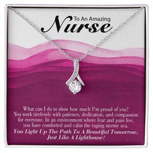 Inspiration for Nurse Ribbon Necklace Silver Tone Standard Box